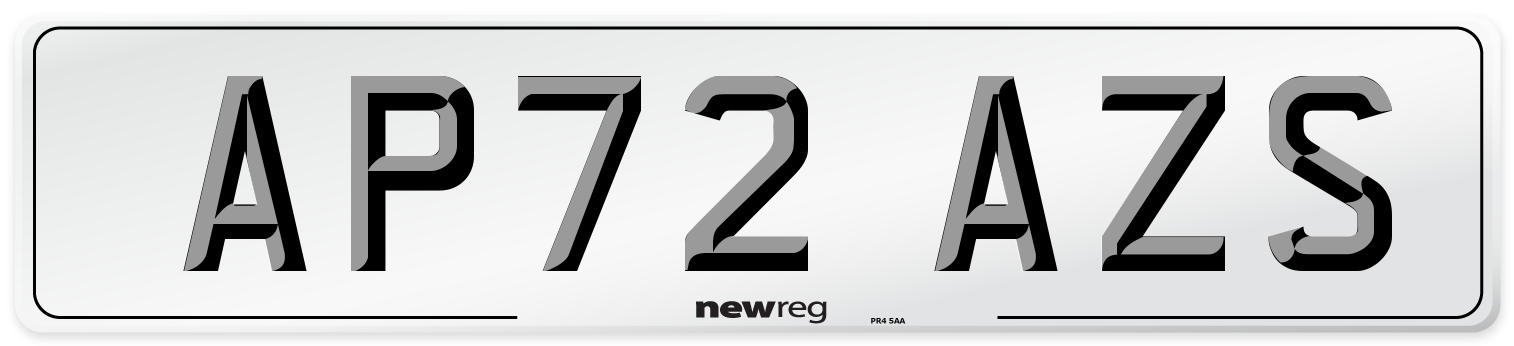 AP72 AZS Number Plate from New Reg